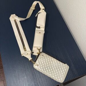 Bandolier Sheila Pyramid Studded Zipper Pouch with Utility Strap